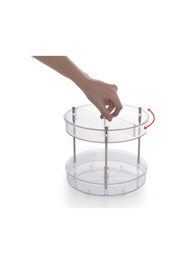 Primanova Elpida İki Katlı Şeffaf Döner Raf Baharat Stand