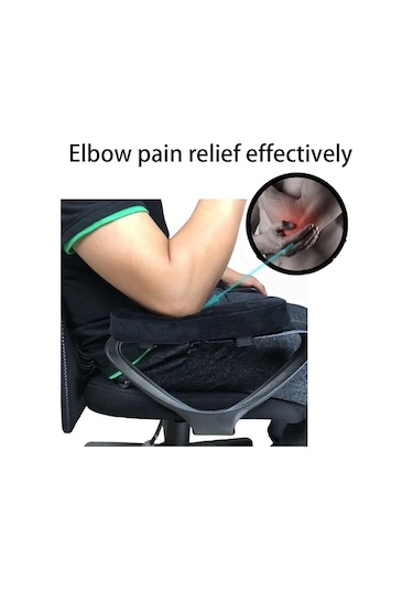 Bellek Köpük Sandalye Koltuk Pedi, Rahat Ofis Sandalyesi Kol Dirsekleri Ve Önkollar İçin Dinlenme Kapağı Basınç Yardımı 2 Set Antrasit - Füme - Gri