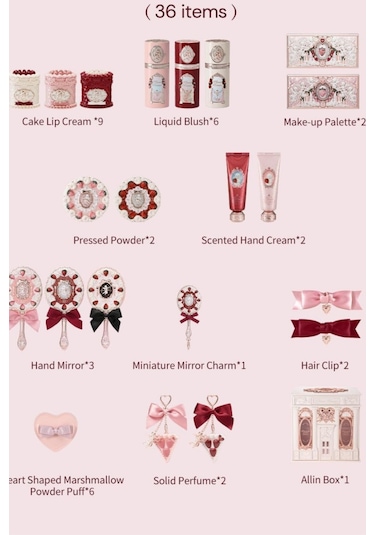 Flower Knows Strawberry Cupid 36 Parçalı Lüks Hediye Seti Çok Renkli
