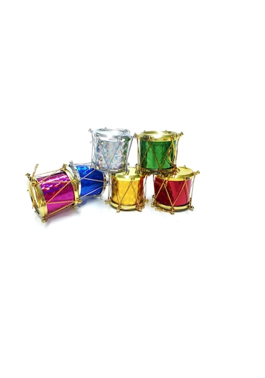 Yılbaşı Noel Ağacı Süsü Davul 6 Adet