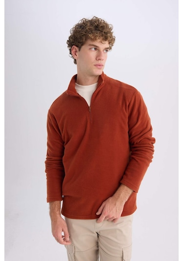DeFacto Turuncu Tüylenme Yapmayan Soğuk Geçirmez Regular Fit Dik Yaka Fermuarlı Polar Sweatshirt Y3996AZNSOG578 DeFacto Turuncu Tüylenme Yapmayan Soğuk Geçirmez Regular Fit Dik Yaka Fermuarlı Polar Sweatshirt Y3996AZNSOG578
