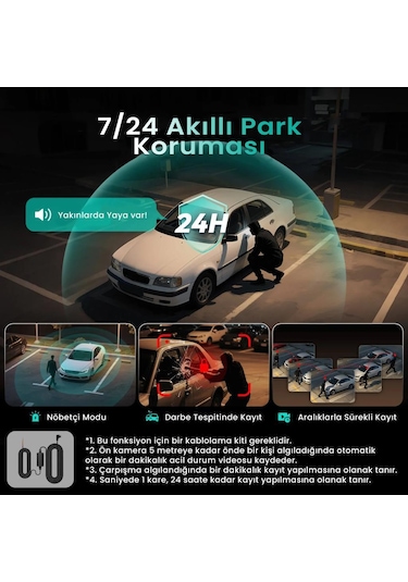 360+ Botslab G980h Pro 3k 4 Kameralı Wifi+gps Akıllı Araç İçi Kamera +150 Geniş Açı+yaya Algılama+gece Görüşlü 128gb Hafıza Kartı