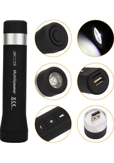 Fortunelane Bluetooth Kablosuz Hoparlör Bisiklete Montaj - Led Fenerli, Su Geçirmez, 24 Saat Pil Ömrü, Dış Mekan Hoparlörü