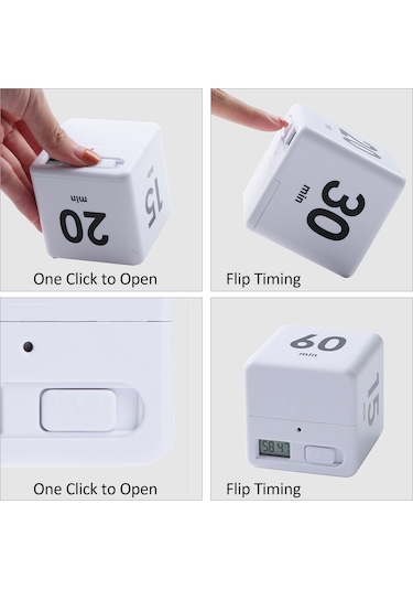 Küp Zamanlayıcılar Yerçekimi Sensörlü Zaman Yönetimi Beyaz