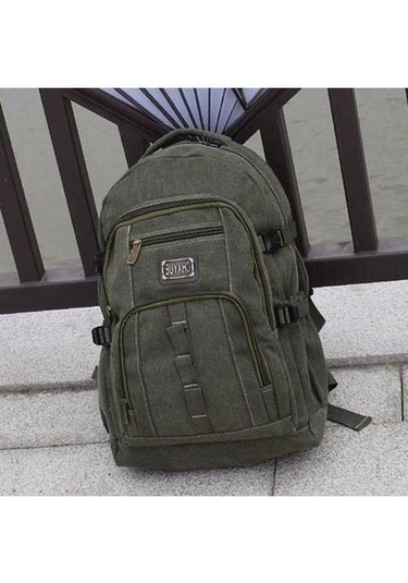 Ganzhoushop Yürüyüş Vintage Ve Tuval Sırt Sırt Seyahat Öğrenciler Litrelik Kapasiteli Kamp Kadınlar Kadın İçin İçin Günlük Green Genişletilebilir El Çantası Çantası Çantası Çantaları Çantalar Army Pp Çok Renkli