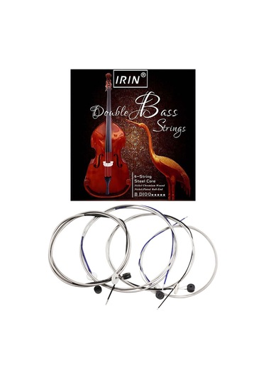 Ruicoo Keman Büyük Bas Teli Seti - Çelik Çekirdekli Nikel-krom Sarılmış 4 Lü Akustik Ses Kalitesi Teller