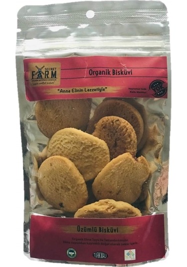 Secret Farm Organik Bisküvi Üzümlü 65 G