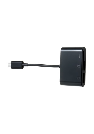 Mufunye Micro Usb Hub 3-in-1: Usb 2.0 Dönüştürücü + Sd/tf Kart Okuyucu, Telefon İle Klavye/kamera Bağlantısı, Siyah