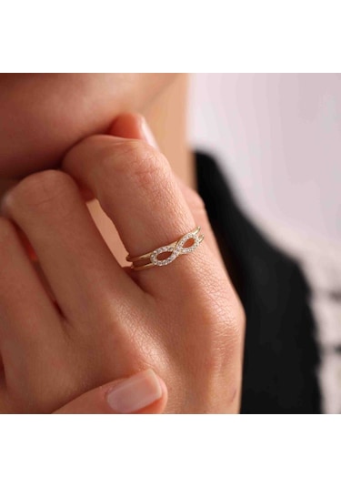 Altın Sonsuzluk Yüzük Yeni T12888 Renkli