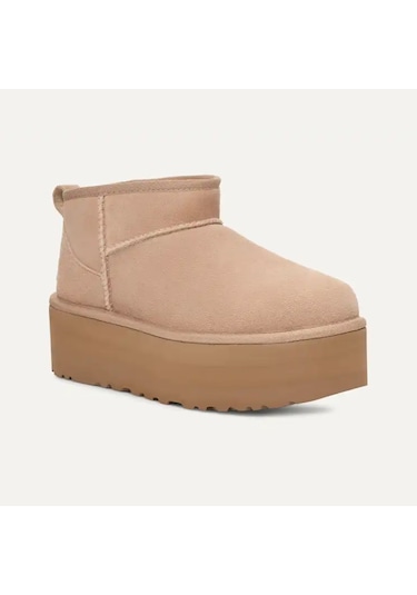 Bot Kadın 1135092 Ugg W Classıc Ultra Mını Platform Sand Kahverengi