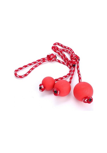 Nunbell Kauçuk Toplu Kordon Halatlı Köpek Oyuncağı 33 Cm Top 7,5