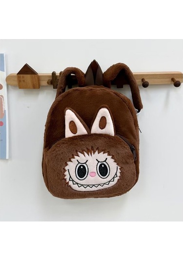 Moveevo Çocuklar İçin Sevimli Plüsh Çift Omuz Çanta - Oyuncak Stili, Yumuşak Kumaş, Günlük Kullanim İçin Kahverengi