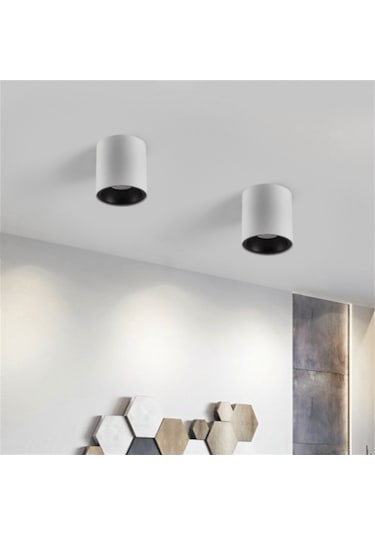 Silindir Sıva Üstü Led Spot Beyaz Siyah 5w