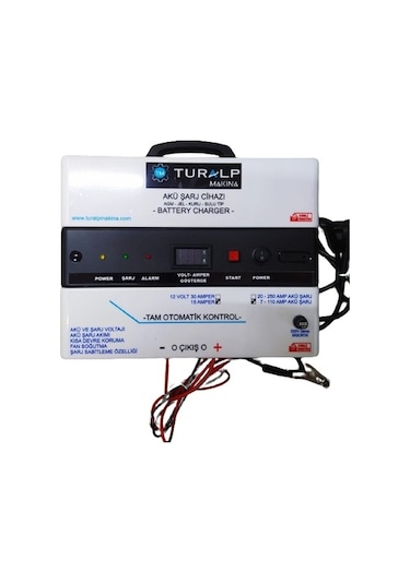 Turalp Akü Sarj Cihazı 7-110 Amper Agm Jel Kuru Sulu Tip Fan Sogutmalı