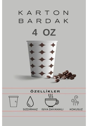 Karton Bardak 4 Oz Türk Kahvesi Espresso Bardağı 100'lü 100 adet