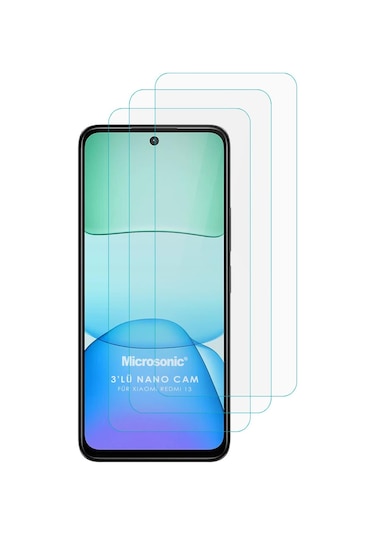 Microsonic Xiaomi Redmi 13 4g Screen Protector Nano Glass Cam Ekran Koruyucu 3 Lü Paket