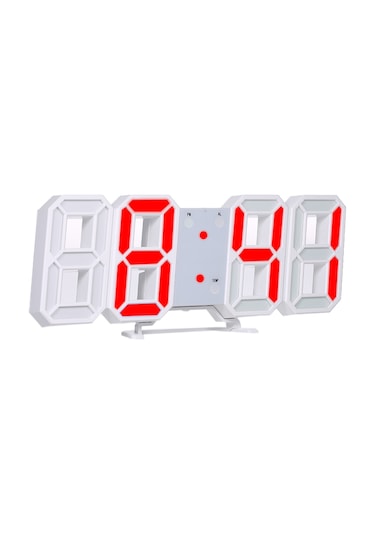 3d Led Dijital Saat Parlayan Gece Modu Parlaklığı Ayarlanabilir Elektronik Masa Saati 24/12 Saat Ekranlı Çalar Saat Duvara Asılabilir