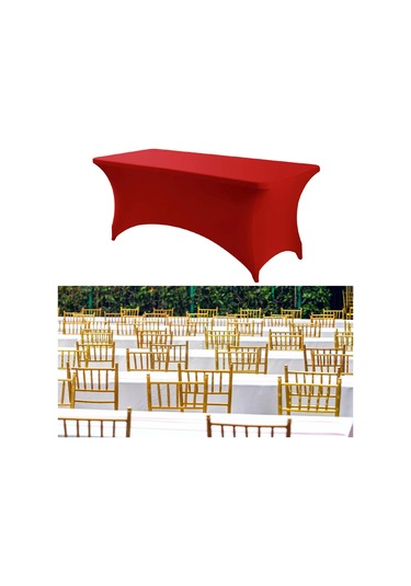 Homyl Katlanır Masa Için Örtüsü Spandex Satıcı Düğün Doğum Günü Kırmızı