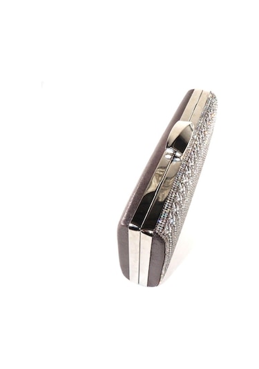 Cam Taşlı Platin Abiye Çanta. Platin Abiye Çanta. Kadın Taşlı Platin Abiye Çanta. Gece çantası