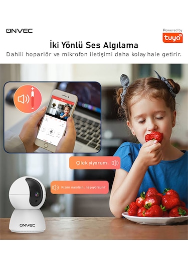 Onvec 2Gen Tuya Wifi Destekli 1080P Akıllı Kamera