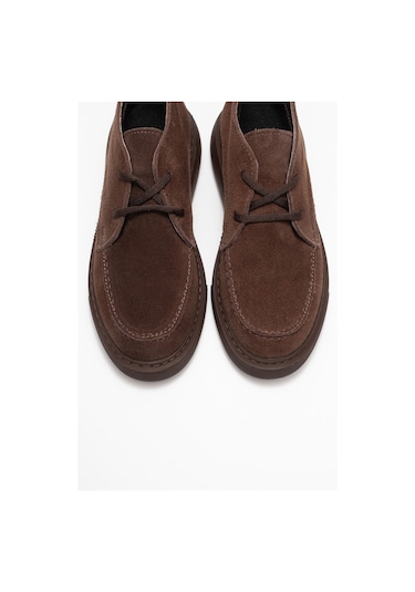 Lılya Kahverengi Süet Hakiki Deri Kadın Chukka Bot Süet Kahve