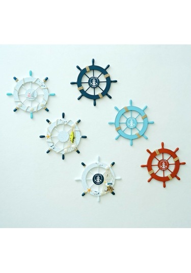 Hombey Deniz Kuşu Tarzı Ahşap Gemi Çarkı - Akdeniz Stili Duvar Dekoru, Ev Dekorasyonu, Partiler İçin Multifonksiyonel 28x28cm Diğer