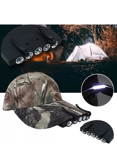 Kafa Lambası Led Lamba Kafa Feneri Şapka Fener Kasket Fener siyah Siyah