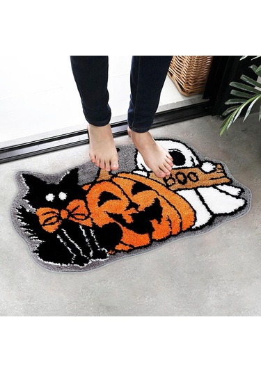 Suntek Cadılar Bayramı Zemin Matı Modern Dekoratif Alan 40cmx60cm Çok Renkli