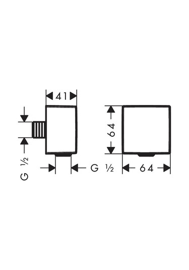 Hansgrohe Fıxfıt Fıxfıt Gonye Cıkıs Square Vek Valf Ile Mat Bronz 26455140