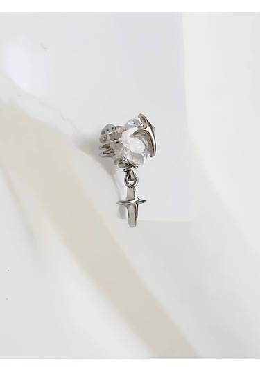 Bombeli Kalp Yıldız Model Kıkırdak Piercing Tragus Helix Altın Gümüş Renk Küpe Silver