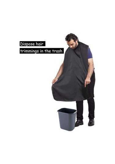 Pazly Sakal Kesme Önlüğü - Yapışkanlı, Su Geçirmez, Pratik Sakal Toplayıcı Siyah Model Siyah