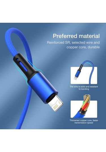 Prestigegoods İphone 12-11 Pro Max Uyumlu Hızlı Şarj Usb Kablosu - 2m/3m/25cm Seçenekleri