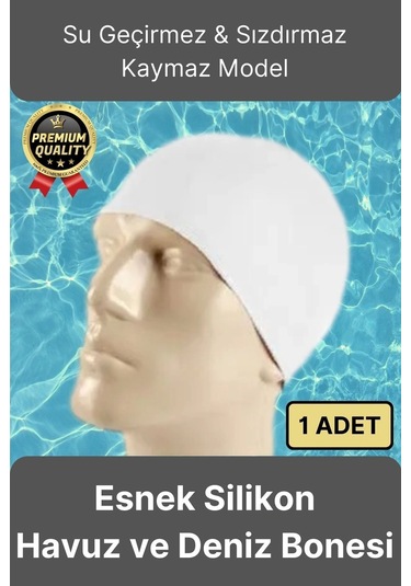 Premium Su Geçirmez Sızdırmaz Kaymaz Elastik Yüzme Şapkası Kaliteli Silikon Deniz Havuz Yüzme Bonesi Çok Renkli