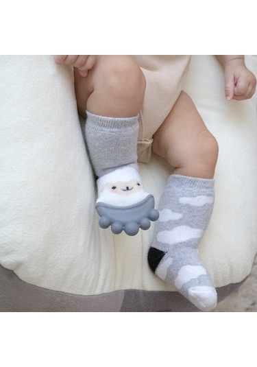 Ilkebebe Babyjem Diş Kaşıyıcılı Havlu Bebek Çorabı 652