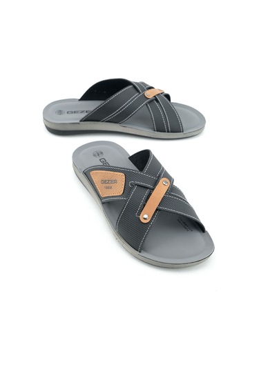Gezer Yazlık Comfort Taban Sunir Deri Erkek Terlik Gt1ymm.13346.00.010.ı91 Siyah