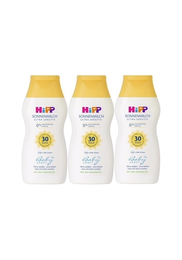 Hipp Babysanft 30 Faktör Bebek Güneş Sütü 200 ML x 3