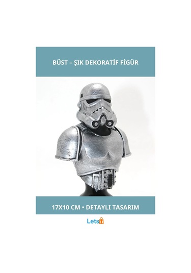 Stormtrooper Figürü 17x10 Cm İkonik Star Wars Büst 1 Adet