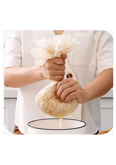 Organik %100 Pamuk 2 Adet Çember Süzme Bezi, Yıkanabilir 2 Ebat Bej