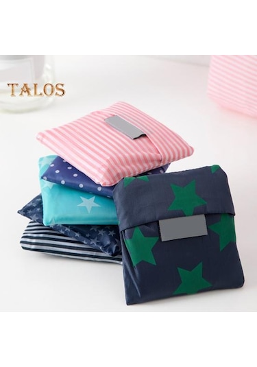 Mavi Alışveriş Çantası Büyük Kapasiteli Yeniden Kullanılabilir Kare Şekli Dayanıklı Açık Taşınabilir Katlanır Alışveriş Çantası Ev Gereçleri Mavi