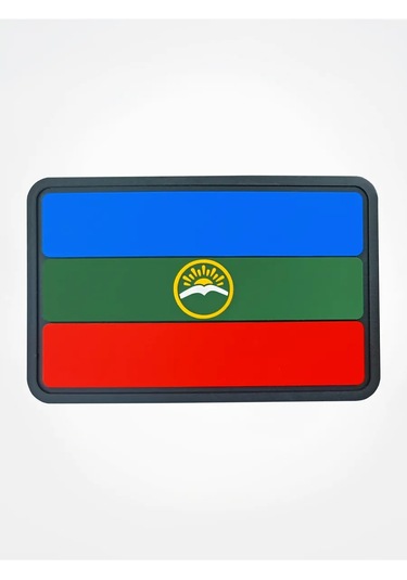 Tactochno Karaçay-çerkes Cumhuriyeti Bayrağı Pvc Şerit Siyah Zemin 220525340