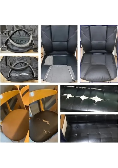 Kendinden Yapışkanlı Deri Tamir Bandı Yama Kanepe Araba Koltuğu Mobilya İçin Gray 50x120cm