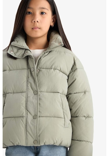 Defacto Kız Çocuk Su Geçirmez Fermuarlı Şişme Mont E8608a825augn1110 Yeşil