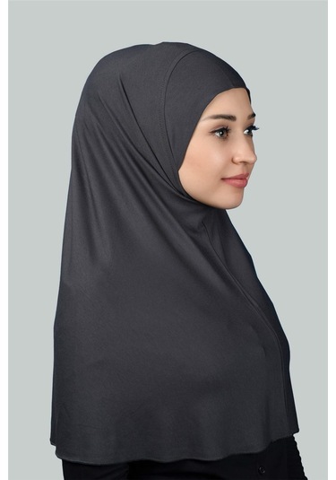 Hazır Türban Pratik Eşarp Tesettür Hijab - Namaz Örtüsü Xl Füme
