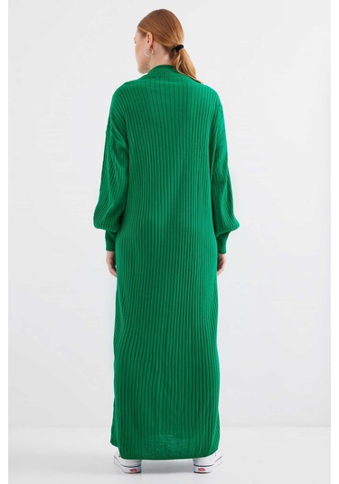 Gabria Fitilli Triko Elbise Yeşil