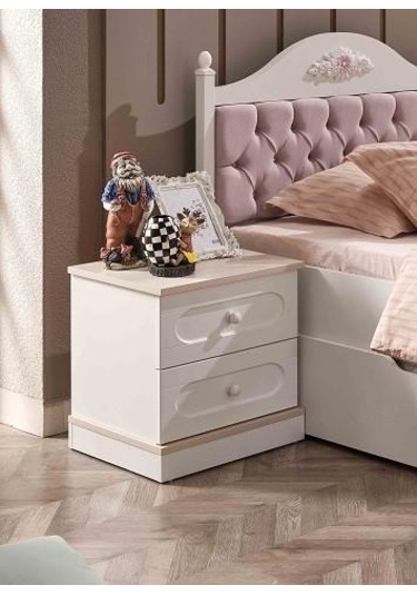 Komodin Urlu Model 90446 Paris 2 Çekmeceli Beyaz Renk Kutuda Sevk El Yapım