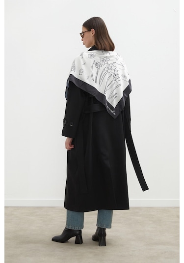Manuka Premium Oversize Trençkot Siyah