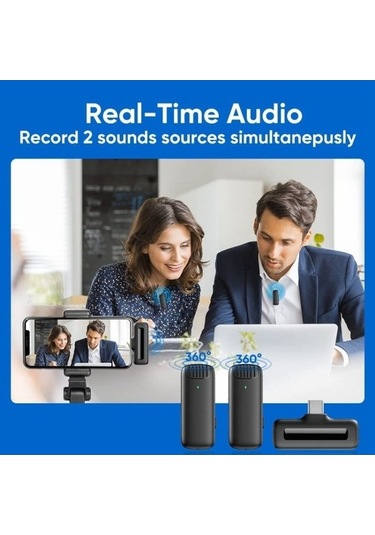 Wondernest Type-c / Usb-c Kablosuz Yaka Mikrofonu, Şarj Kutulu Kolay Kullanım