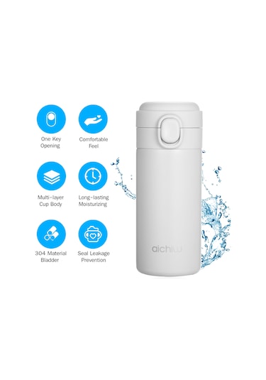 Kosona 304 Çelik Vakumlu Isı Saklama Bardağı 300ml Beyaz - Çift Katlı Isı Yalıtımı Ve Düşük Sızıntı, Seyahat İçin Tıkla Aç Kapağı Diğer