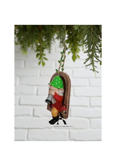 Adet Dekoratif Duvar Ve Bahçe Süsü Dürbünlü Cüce Yeşil Şapka