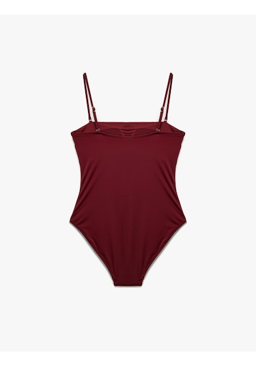 Koton Astarlı Çıkarılabilir Askı Detaylı Straplez Mayo Bordo 5sak20170mm Bordo